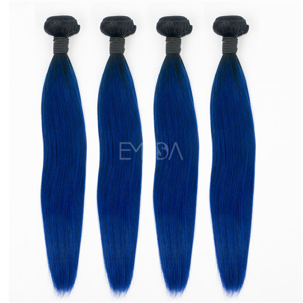 Straight blue color Indian elegance hair extensions YJ176